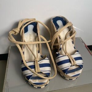 Salvatore Ferragamo Blue and White Espadrilles